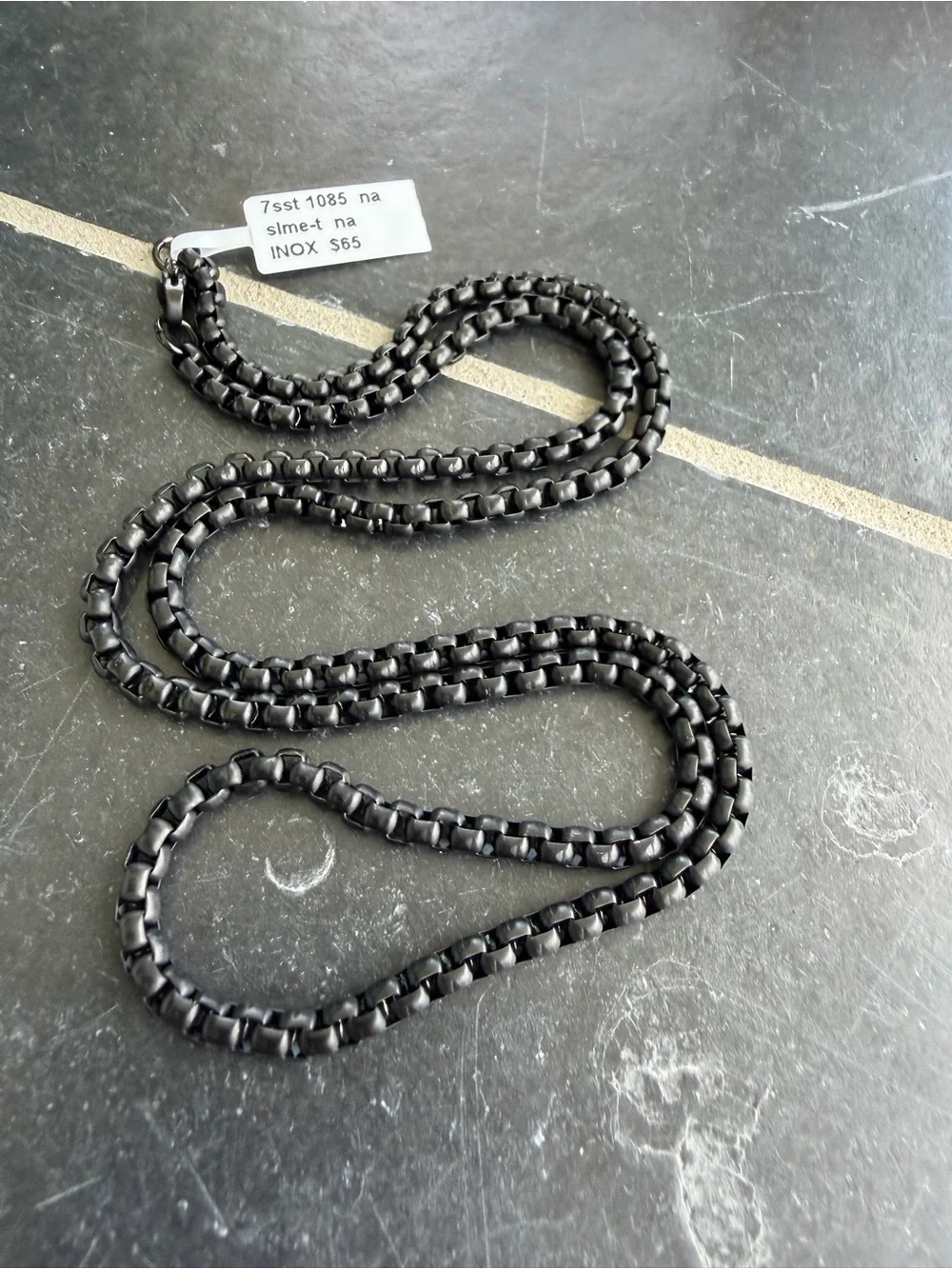 Black Stainless Steel Box Chain Necklace - INOX Men Accessories 24”